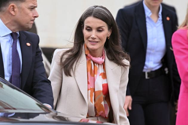 Queen Letizia presides over the event for the 10th anniversary of the Young Talent and Young Talent Mobility Program Queen Letizia at the exit of the event for the 10th anniversary of the Young Talent and Young Talent Mobility Program at the Spanish Chamber of Commerce, on April 8, 2026, in Madrid Spain FAMOUS TALENT QUEEN José Madrid Madrid Madrid Spain  Copyright: xJosÃ xOlivax 7422842