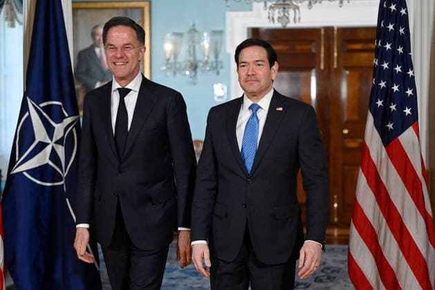 Secretary of State Marco Rubio meets with NATO Secretary General Mark Rutte US Secretary of State Marco Rubio meets with NATO Secretary General Mark Rutte at the Department of State on April 8, 2026 in Washington, DC. Photo by Olivier Douliery ABACAPRESS.COM Washington DC United States  Copyright: xDoulieryxOlivier ABACAx