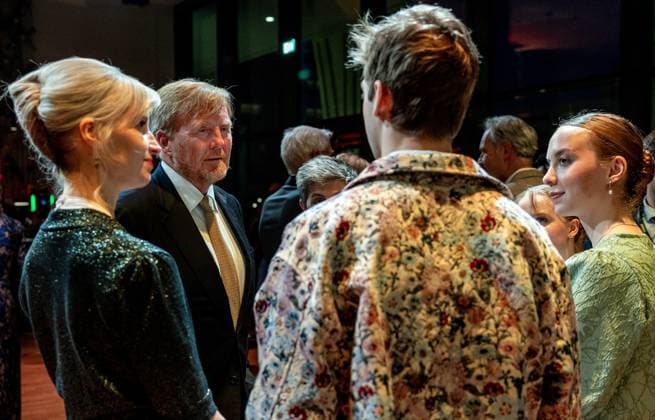 Den Haag, The Netherlands, 2026-04-08 20:09:13 THE HAGUE, 08-04-2026, Royal Conservatory. King Willem Alexander and Queen Maxima attend the anniversary performance celebrating the 200th anniversary of the Royal Conservatory in The Hague. During the evening, they also speak with teachers and students, and afterwards they meet involved students and artists. PHOTO: NLBeeld POOL Albert Nieboer Credit: NL Beeld Patrick van Emst  Copyright: xx x