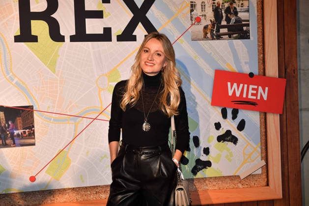 Vanessa Eichholz arrives at the Kommissar Rex Season Premiere at Astor Film Lounge on April 8, 2026 in Munich, Germany Kommissar Rex Season Premiere in Munich, Germany