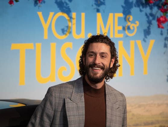 Lorenzo de Moor arrives on the red carpet at the premiere of You, Me & Tuscany at Jazz at Lincoln Center on Wednesday, April 8, 2026 in New York City.  NYP20260408512 SERENAxXUxNING