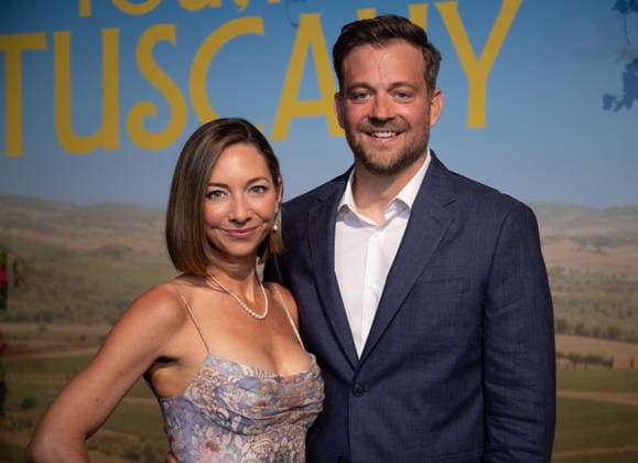 Kristin N. Engle and Ryan Engle arrive on the red carpet at the premiere of You, Me & Tuscany at Jazz at Lincoln Center on Wednesday, April 8, 2026 in New York City.  NYP20260408514 SERENAxXUxNING