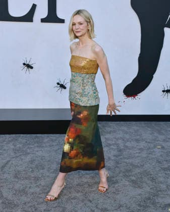 Cast member Carey Mulligan attends Netflix s dark comedy TV series Beef at the Egyptian Theatre in the Hollywood section of Los Angeles on Wednesday, April 9, 2026. Storyline: Road rage ensues after a parking-lot incident, resulting in a bitter feud between the two antagonists. The vendetta between them and the lengths they ll go to in order to wreak revenge on each other spirals out of control, jeopardizing everything and everyone in their lives.  LAP2026040902 JIMxRUYMEN