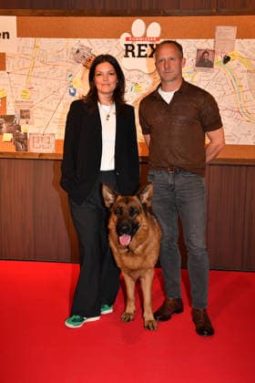 Friederike Gallery and Maximilian Brückner Commissioner Rex Photocall Astor Lounge Munich 08 April 2026