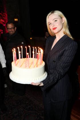Global Premiere of the upcoming Apple TV series Margo™s Got Money Troubles - After Party at The Bowery Hotel. The series debuts globally on Apple TV on Wednesday April 15, 2026 Featuring: Elle Fanning presented with a birthday cake ahead of her birthday Where: New York, New York, United States When: 08 Apr 2026 Credit: Marion Curtis StarPix for Apple TV INSTARimages EDITORIAL USE ONLY. NOT FOR USE BY NEWSPAPERS BASED IN THE UK. Copyright: xx instar55605851