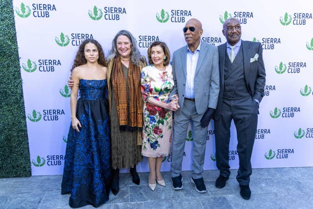 April 8, 2026, Los Angeles, California, USA: American, Gen Z eco-activist SAGE LENIER, 25; Executive Director of Sierra Club LAUREN BLACKFORD; Movie Star MORGAN FREEMAN, 88, and Former Speaker of the House NANCY PELOSI, 86, and Sinnerâ€⠢s Actor DELROY LINDO, pose together on the Red Carpet at the Skirball Cultural Center in Los Angeles, California before the Sierra Club Trailblazerâ€⠢s Ball. LENIER will receive the Sierraâ€⠢s Clubâ€⠢s Trail Blazer Award, PELOSI the Lifetime Achievement Award and FREEMAN the Visionary Award. Los Angeles USA - ZUMAk144 20260408_znp_k144_036 Copyright: xAmyxKatzx