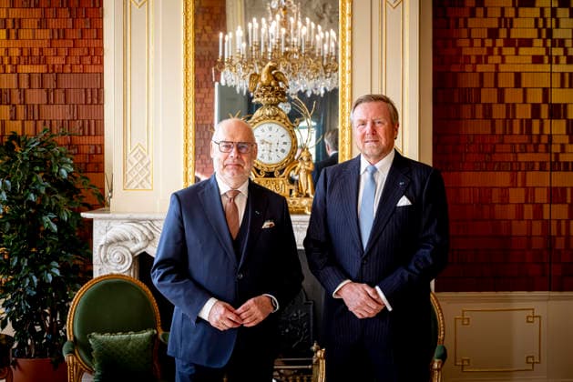 09-04-2026 HtB King Willem-Alexander during a meetiing with President Alar Karis of Estonia at palace Huis ten Bosch in The Hague. Â  Copyright: xPPEx