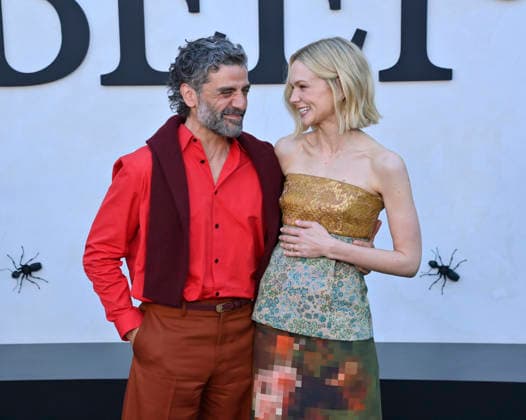 Cast members Oscar Isaac and Carey Mulligan (R) attend Netflix s dark comedy TV series Beef at the Egyptian Theatre in the Hollywood section of Los Angeles on Wednesday, April 8, 2026. Storyline: Road rage ensues after a parking-lot incident, resulting in a bitter feud between the two antagonists. The vendetta between them and the lengths they ll go to in order to wreak revenge on each other spirals out of control, jeopardizing everything and everyone in their lives.  LAP2026040817 JIMxRUYMEN