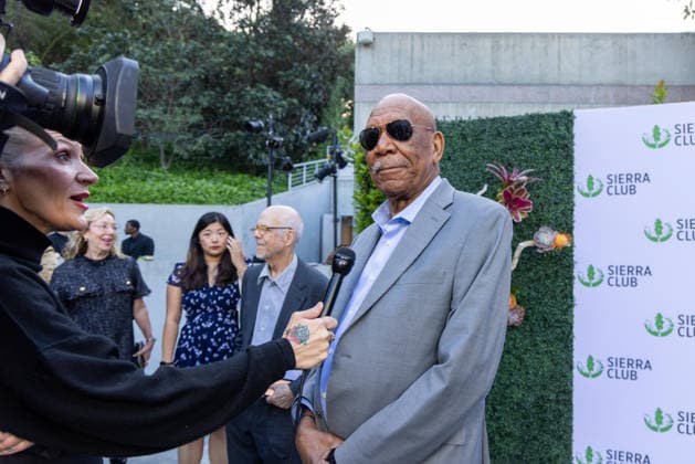 April 8, 2026, Los Angeles, California, USA: American Movie Star MORGAN FREEMAN, 88, interviews on the Red Carpet at the Skirball Cultural Center in Los Angeles, California, before the Sierra Club TrailblazerÃ¢â‚¬â ¢s Ball. FREEMAN will receive the Sierra ClubÃ¢â‚¬â ¢s Visionary Award for his support of the environment. Los Angeles USA - ZUMAk144 20260408_znp_k144_062 Copyright: xAmyxKatzx