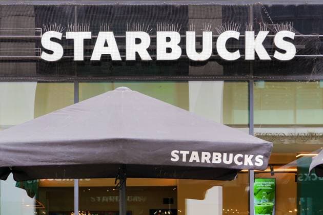 Lust at Coffee STARBUCKS, Coffee products, Advertising brochure to the Facade one Stores, here Leipzig, Saxony 1131608980