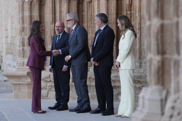 Queen Letizia meets with the Associació de Dones Empresàries Queen Letizia i , accompanied by the president of the Association, Laia Rogel d , the delegate of the Government in Catalonia, Carlos Prieto 2i , the mayor of Lleida, Félix Larrosa c , and the Minister of Enterprise, Miquel Sàmper 2d , meets with the Associació de Dones Empresàries de Lleida, on April 9, 2026, in Lleida, Catalunya Espana The meeting, held in the Seu Vella de Lleida and behind closed doors, is part of the 20th anniversary of the association and precedes the presentation of the XVI Premis Ap Lleida, which recognizes the leadership and career of businesswomen and professionals of the territory 09 APRIL 2026 Lleida, Catalunya Lleida, Catalunya Espana  Copyright: xDavidxZorrakinox 7425497