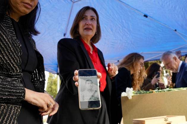 Ángel Víctor participates in the act of homage to the civil guard Luis Ortega Godoy The granddaughter of the Civil Guard corporal Luis Ortega Godoy shot for remaining loyal to the Republic, María Itati, shows a photo of her grandfather On April 9, 2026 in Minas de Riotinto, Huelva Andalucía, Spain This Thursday, April 9, takes place in the Huelva town of Minas de Riotinto, the celebration of the act of homage and delivery of the remains of the Civil Guard corporal Luis Ortega Godoy, shot for remaining loyal to the Republic and buried in a mass grave participates in the act of homage and delivery of remains of the corporal of the Civil Guard Luis Ortega Godoy, in Minas de Riotinto Huelva On April 9, 2026 in Minas de Riotinto, Huelva Andalus  Copyright: xEduardoxBrionesx 7425580