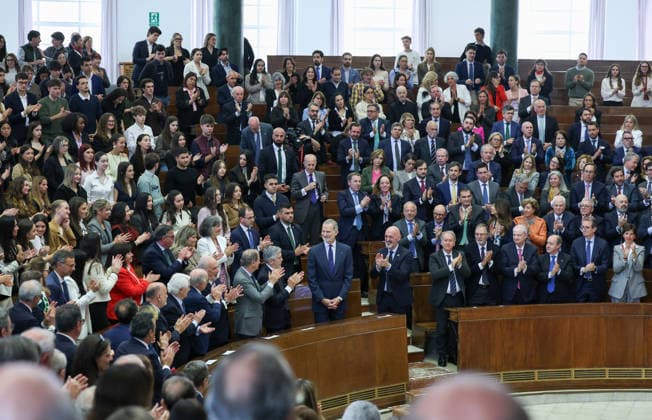 The King defends international law against the use of force before university students King Felipe VI 1 row, c , accompanied by the rector of the Complutense University of Madrid, Joaquín Goyache, and the Minister of the Interior, Fernando Grande Marlaska, presides over the commemoration of the 60th anniversary of the International Covenant on Civil and Political Rights and the International Covenant on Economic, Social and Cultural Rights, The two covenants were adopted by the United Nations General Assembly on December 16, 1966 and entered into force on January 3, 1976 Together with the Universal Declaration of Human Rights, they comprise what jurists consider the International Bill of Human Rights 09 APRIL 2026 Marta Ferná Madrid Madrid Copyright: xMartaxFernandezx 7426290