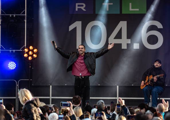 09 04 2026, xlkax, Entertainment, Stars for Free on Tour v l Boki from ClockClock during his performance at Stars for Free on Tour, presented by Eurowings, on April 09, 2026 in Oranienburg Oranienburg Daniel Lakomski