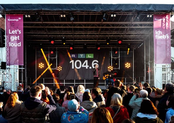 09 04 2026, xlkax, Entertainment, Stars for Free on Tour v l Boki from ClockClock during his performance at Stars for Free on Tour, presented by Eurowings, on April 09, 2026 in Oranienburg Oranienburg Daniel Lakomski