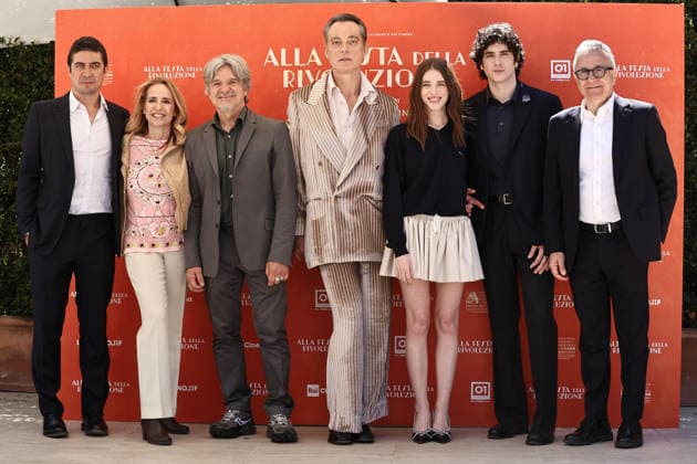Rome, Barberini Cinema, photocall for the film At the Revolutionary Festival. Pictured: Riccardo Scamarcio, Federica Lucisano, Arnaldo Catinari, Maurizio Lombardi, Valentina Romani, Nicolas Maupas, and Paolo Del Brocco. Copyright: xMarcoxProvvisionatox xipa-agency.netx xDxAvanzo Provvisionatox IPA_Agency_IPA73862521