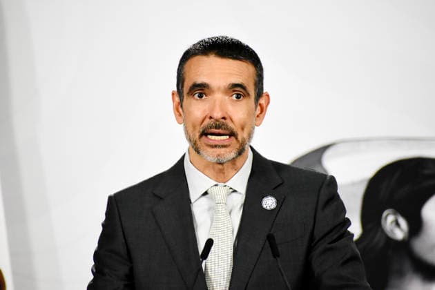 Grupo Modelo President Daniel Cocenzo speaking during a news conference about the 500 free tickets for the winners of the Social World Cup, at the National Palace. on April 10, 2026 in Mexico City, Mexico. Mexico City Mexico - ZUMAe321 20260410_zia_e321_017 Copyright: xLuisxBarronx