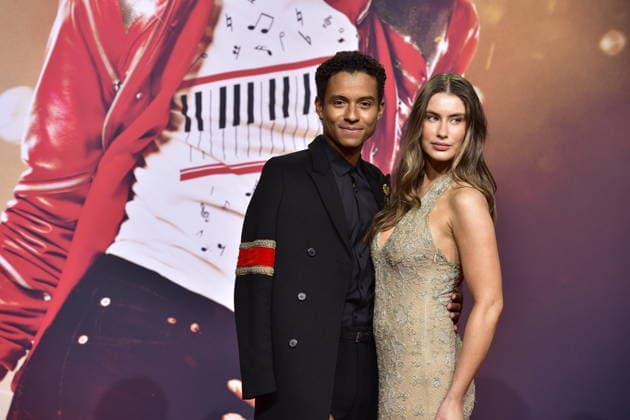 MICHAEL INTERNATIONAL PREMIERE IN BERLIN Jaafar Jackson with girlfriend Maddie Simpson Arrival, red carpet for the PhotoCall at the International Premiere of Global Fan Celebrartion MICHAEL in Berlin on 10 04 2026 Photopress Mueller
