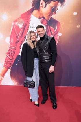 Jay Khan and Jessie Noe Scheuermann at the Michael movie premiere on 11 04 2026 in Berlin Michael movie premiere in Berlin