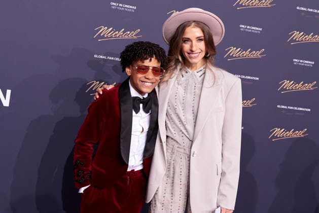 Juliano Krue Valdi and Cathy Hummels at the Michael movie premiere on 11 04 2026 in Berlin Michael movie premiere in Berlin