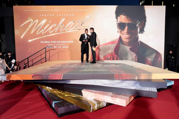 Jermaine Jackson and Steven Gaetjen at the Michael movie premiere on 11 04 2026 in Berlin Michael movie premiere in Berlin