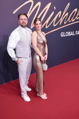 Felix von Jascheroff and Alexandra Sophie Winterberg during the Michael movie premiere at Uber Eats Music Hall on April, 11, 2026 in Berlin, Germany Michael movie premiere at Uber Eats Music Hall in Berlin, Germany