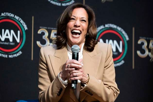 April 10, 2026, New York City, New York, United States: Former Vice President KAMALA HARRIS speaking at the 2026 National Action Network Annual Convention at the Sheraton New York Times Square in New York City. New York City United States  - ZUMAb161 20260410_aap_b161_004 Copyright: xMichaelxBrochsteinx