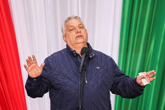 HUNGARY, SZEKESFEHERVA - APRIL 10, 2026: Hungarian Prime Minister Viktor Orban speaks during an election rally. Hungary is to hold parliamentary elections on 12 April 2026. Alexander Ryumin TASS  91116132