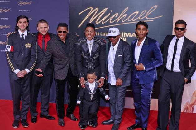 Michael Bigi Jackson, Prince Michael Jackson, Jackie Jackson, Jermaine Jackson, Marlon Jackson Michael movie premiere at Uber Platz Berlin Date 10 04 2026 Copyright: xEventpress Kratschx