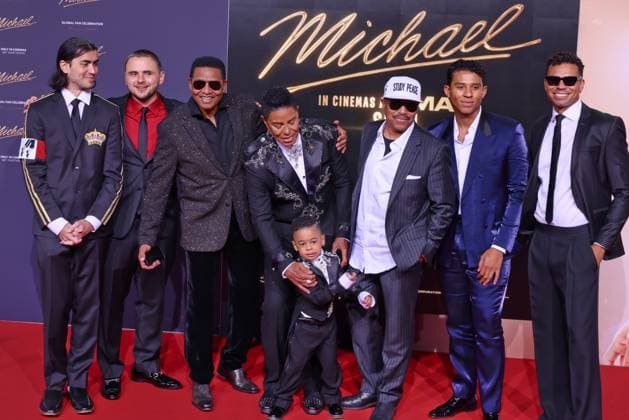 Michael Bigi Jackson, Prince Michael Jackson, Jackie Jackson, Jermaine Jackson, Marlon Jackson Michael movie premiere at Uber Platz Berlin Date 10 04 2026 Copyright: xEventpress Kratschx
