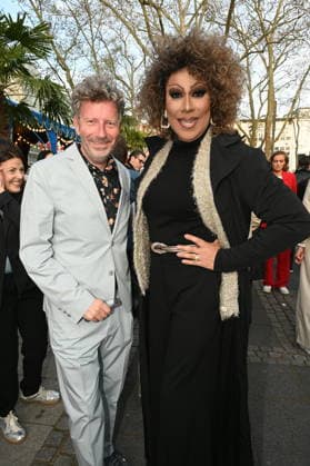 Presenter Thorsten Schorn and drag queen Catherrine Leclery attend the Cologne premiere of Circus Roncalli