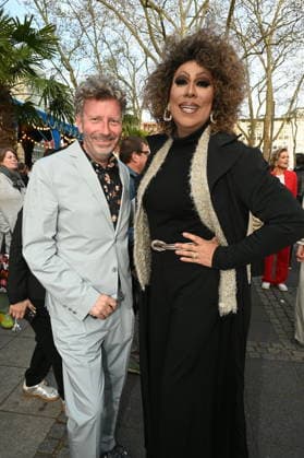 Presenter Thorsten Schorn and drag queen Catherrine Leclery attend the Cologne premiere of Circus Roncalli