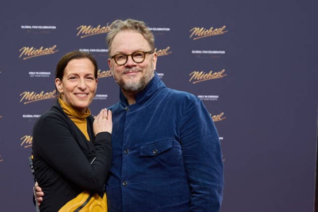 Ulrike Frank with husband Marc Schubring International Premiere Global Fan Celebration of Michael at the Uber Eats Music Hall in Berlin on 10 04 2026 Cinema premiere Michael
