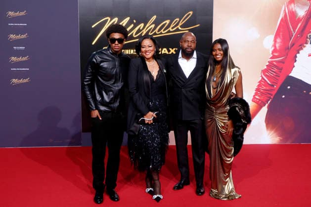 Michael , world premiere at Uber Platz, Berlin, 10 04 2026 Brando Fuqua son , Lela Rochon wife of Antoine Fuqua and daughter Asia Rochon Fuqua at the world premiere of the movie Michael at Uber Platz in Berlin on 10 04 2026 Berlin Uber Platz Copyright: xAnitaxBuggex