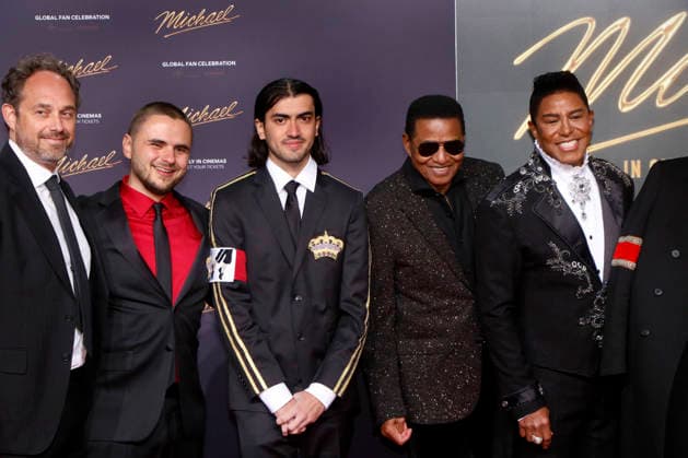Michael , world premiere at the Uber Platz, Berlin, 10 04 2026 Bigi Jackson aka Blanket Jackson, Prince Michael Joseph Jackson, II , Prince Michael Jackson, Jackie Jackson and Jermaine Jackson at the world premiere of the movie Michael at the Uber Platz in Berlin on 10 04 2026 Berlin Uber Platz Copyright: xAnitaxBuggex