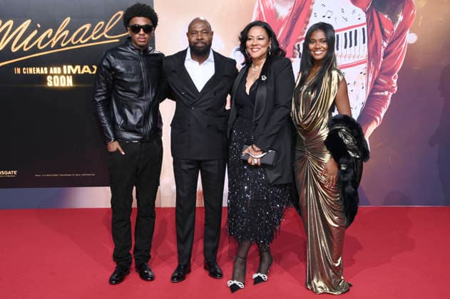 Brando Fuqua, Antoine Fuqua, Lela Rochon and Asia Fuqua at the premiere of the movie Michael in the Uber Eats Music Hall Berlin, 10 04 2026 Foto:xN.xKubelkax xFuturexImagex michael_6687