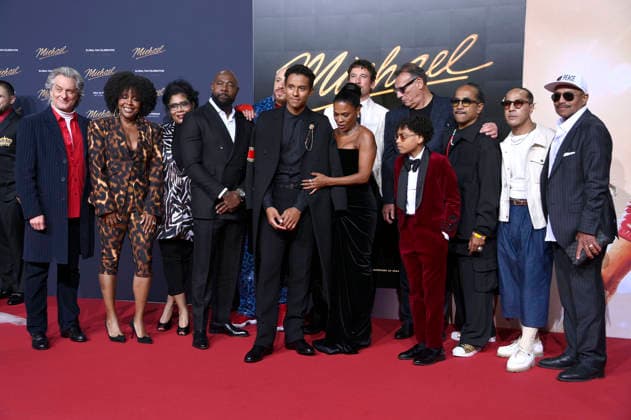 Bill Corso, Carla Farmer, Marci Rodgers, Antoine Fuqua, KeiLyn Durrel Jones, Jaafar Jackson, Nia Long, Miles Teller, Graham King, Juliano Krue Valdi, Rich Tone Talauega and Marlon Jackson at the premiere of the movie Michael at the Uber Eats Music Hall Berlin, 10 04 2026 Foto:xN.xKubelkax xFuturexImagex michael_6711