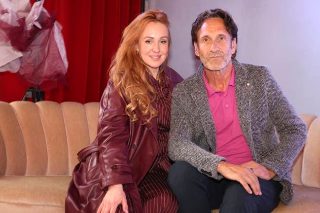 Kiki la Bise and Falk Willy Wild at the Anja Gockel Fashion Show Fresh for the senses in the Paris 44 showroom by Anja Gockel Berlin, 10 04 2026 Foto:xAgenturxWehnertx xduxVinagex xFuturexImagex gockel_6412
