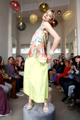 Anna Okuneva at the Anja Gockel Fashion Show Fresh for the senses in the Paris 44 showroom by Anja Gockel Berlin, 10 04 2026 Foto:xAgenturxWehnertx xduxVinagex xFuturexImagex gockel_6420