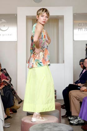 Anna Okuneva at the Anja Gockel Fashion Show Fresh for the senses in the Paris 44 showroom by Anja Gockel Berlin, 10 04 2026 Foto:xAgenturxWehnertx xduxVinagex xFuturexImagex gockel_6422
