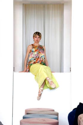 Anna Okuneva at the Anja Gockel Fashion Show Fresh for the senses in the Paris 44 showroom by Anja Gockel Berlin, 10 04 2026 Foto:xAgenturxWehnertx xduxVinagex xFuturexImagex gockel_6423