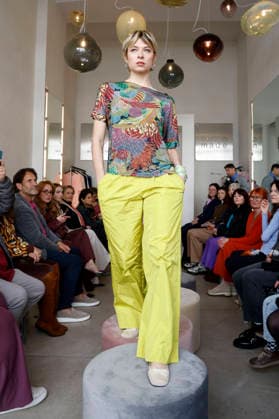 Anna Okuneva at the Anja Gockel Fashion Show Fresh for the senses in the Paris 44 showroom by Anja Gockel Berlin, 10 04 2026 Foto:xAgenturxWehnertx xduxVinagex xFuturexImagex gockel_6425