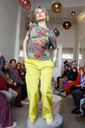 Anna Okuneva at the Anja Gockel Fashion Show Fresh for the senses in the Paris 44 showroom by Anja Gockel Berlin, 10 04 2026 Foto:xAgenturxWehnertx xduxVinagex xFuturexImagex gockel_6427