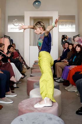 Anna Okuneva at the Anja Gockel Fashion Show Fresh for the senses in the Paris 44 showroom by Anja Gockel Berlin, 10 04 2026 Foto:xAgenturxWehnertx xduxVinagex xFuturexImagex gockel_6428