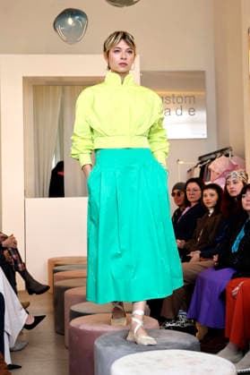 Anna Okuneva at the Anja Gockel Fashion Show Fresh for the senses in the Paris 44 showroom by Anja Gockel Berlin, 10 04 2026 Foto:xAgenturxWehnertx xduxVinagex xFuturexImagex gockel_6431