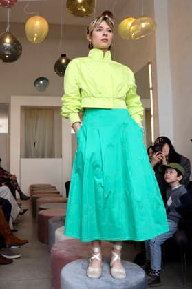 Anna Okuneva at the Anja Gockel Fashion Show Fresh for the senses in the Paris 44 showroom by Anja Gockel Berlin, 10 04 2026 Foto:xAgenturxWehnertx xduxVinagex xFuturexImagex gockel_6436