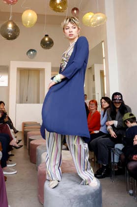Anna Okuneva at the Anja Gockel Fashion Show Fresh for the senses in the Paris 44 showroom by Anja Gockel Berlin, 10 04 2026 Foto:xAgenturxWehnertx xduxVinagex xFuturexImagex gockel_6437