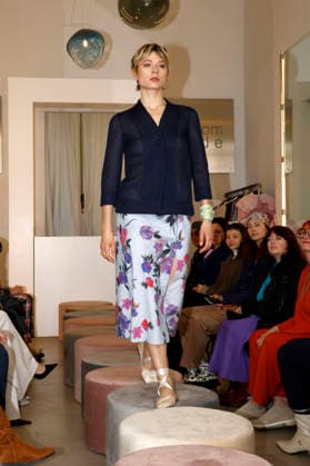 Anna Okuneva at the Anja Gockel Fashion Show Fresh for the senses in the Paris 44 showroom by Anja Gockel Berlin, 10 04 2026 Foto:xAgenturxWehnertx xduxVinagex xFuturexImagex gockel_6439
