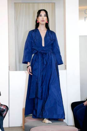 Miho Shiratori at the Anja Gockel Fashion Show Fresh for the senses in the Paris 44 showroom by Anja Gockel Berlin, 10 04 2026 Foto:xAgenturxWehnertx xduxVinagex xFuturexImagex gockel_6458