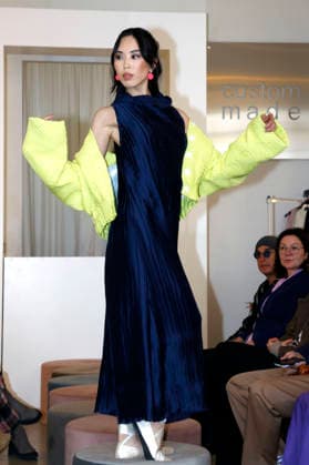 Miho Shiratori at the Anja Gockel Fashion Show Fresh for the senses in the Paris 44 showroom by Anja Gockel Berlin, 10 04 2026 Foto:xAgenturxWehnertx xduxVinagex xFuturexImagex gockel_6459